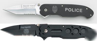 2 police fire fighter rescue swat pocket knives knife