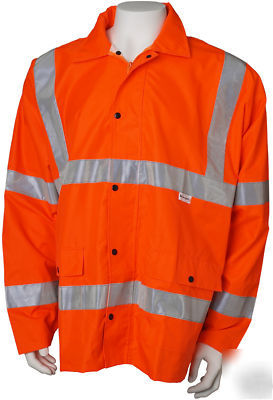 Jackson safety 3012927 - rain jacket CL3 org/silver xl