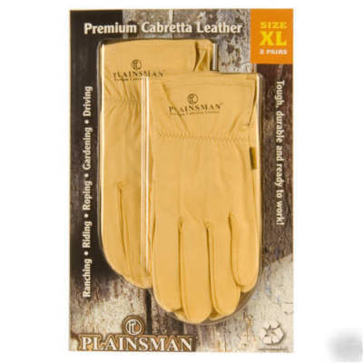 New 2PR plainsman cabretta leather gloves-xl nip 