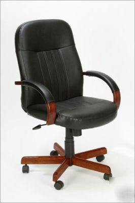 Boss high back executive office chair w/ hardwood arms
