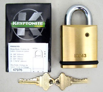 New 6 schlage kryptonite padlocks brass 3/4 x 3/8
