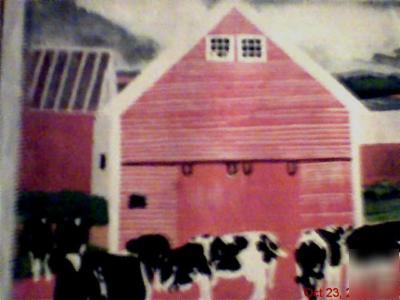 Eight- farm scenes & animals -cows, pig all different