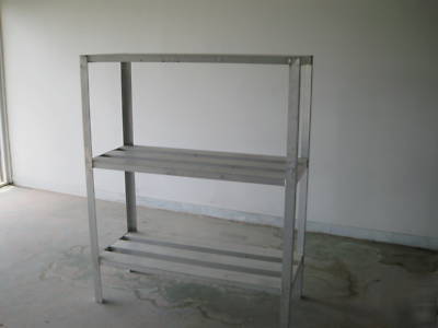 Used 3 shelf aluminum storage rack 48