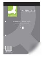 Pack of 10 feint ruled / margin 80 sheet A4 refill pads