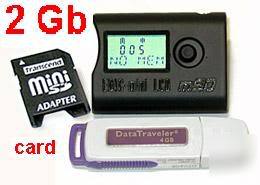 Spy digital voice recorder edic-mini lcd msd + 2GB card