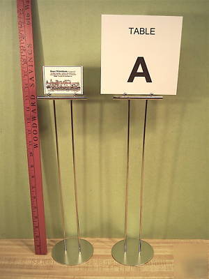 Tall chrome place card memo-picture clip/sign/holder