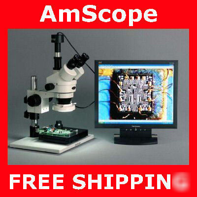 3.5X-90X inspection zoom microscope w/ 1.3M usb camera
