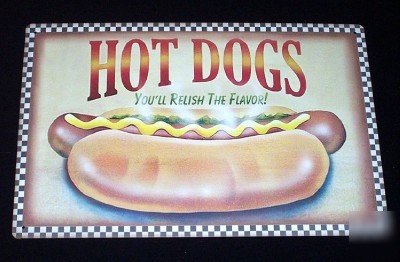Hot dogs~retro metal restaurant vintage diner tin sign