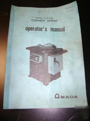 Amada csw 220 shear power notcher coper press machine