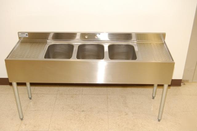Krowne 3-bowl bar sink, 60