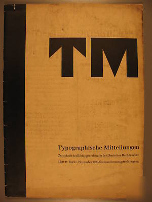 Typographische mitteilunger heft 11, nov. 1929