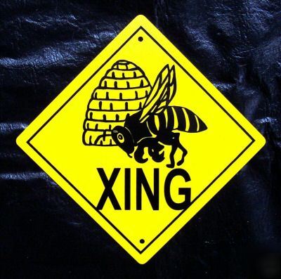 Bee sign ... bright yellow bee keeper's special 
