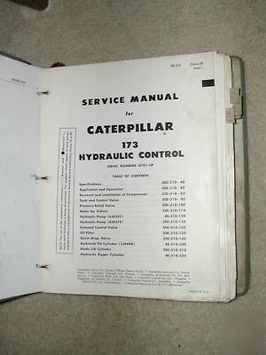Caterpillar all hydraulic controls service manual cat