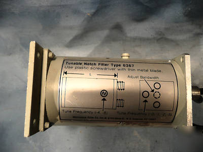 Tunable double cavity notch filter 6367-5 22-900MHZ