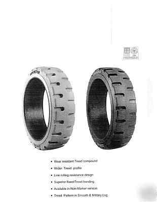 New 15X5X11 1/4 solid forklift tire for clark hyster