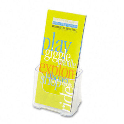 One-pocket rigid plastic leaflet display rack, clear