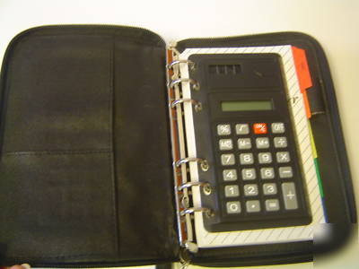 Organizer with calculator & cellphone holder - blue