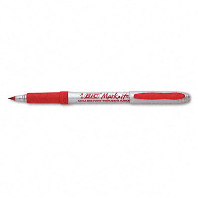 Mark-it permanent markers ultra-fine point red 12/pack