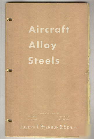 Aircraft alloy steel trade catalog ryerson metal 1943