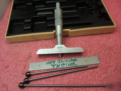 Depth micrometer mitutoyo 129-131 w/4 rods 0