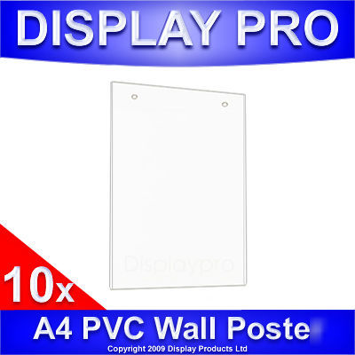 10 x A4 pvc wall mount poster holder ticket displays