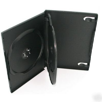 25PCS standard black triple 3 disc dvd cases aaa grade