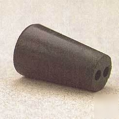 Plasticoid black rubber stoppers, two-hole 12-: 12-M292