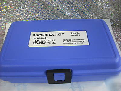 Superheat internal temperature reading tool w/case