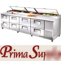 New true tpp-119D-8 pizza prep table w/ 8 drawers