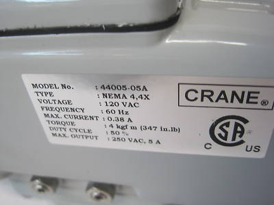 Crane 44050-5A centerline electric actuator S19 