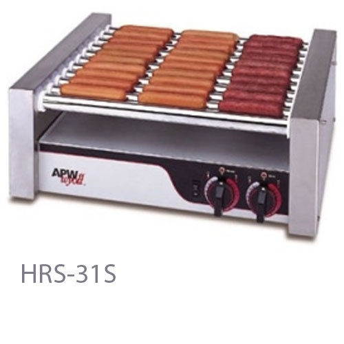 Apw hrs-31S hot dog grill, slanted rollers, 460 dogs pe