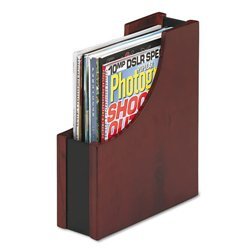 New wood and faux leather magazine file, 3 1/2 x 10 ...