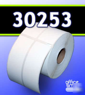 White 2-up address labels dymo 30253 compatible 1 roll