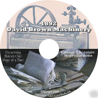1892 david brown machinery & steam engines catalog cd