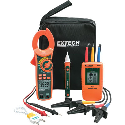New extech 3-phase rotation/clamp multimeter test kit - 