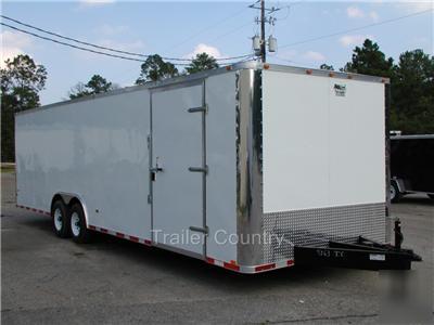 New 8.5X24 enclosed cargo carhauler motorcycle trailer