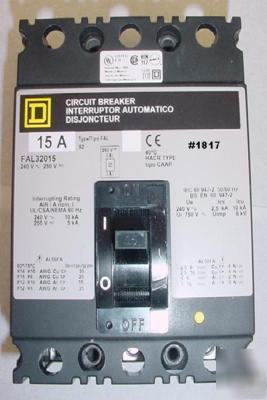 New square d circuit breaker-electrical 240/250 3 pole 