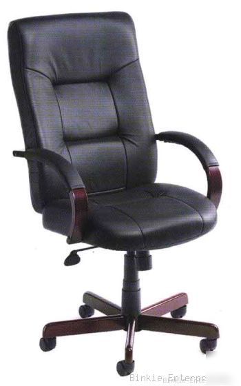 Italian leather high back computer office desk chair