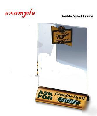 New acrylic frame sign top loading picture photo holder 