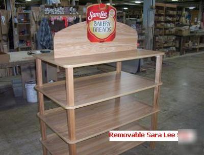 New natural oak 4-tier retail table shelf shelving