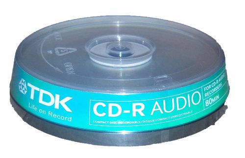 10 tdk audio cd recordable blank discs cd-r 80MIN