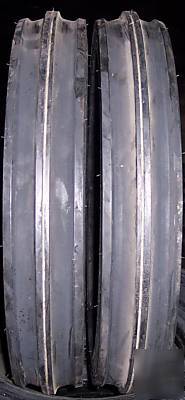 2) 4.00-12 400-12 400X12 f-2 tri 3 rib tractor tires