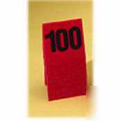 Cal-mil numbered table tents red back w/ black numbers
