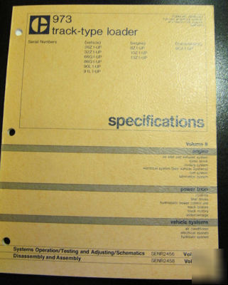 Cat 973 track-type loader specification book orig