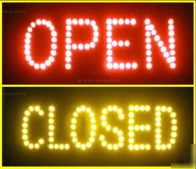 Led open + closed sign 5 mode neon br hair nail salon +