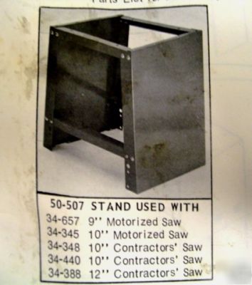 Rockwell delta steel stand 50-507 for 9-10-12