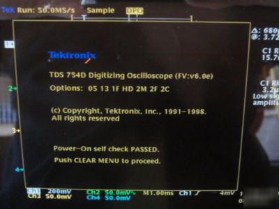 Tektronix TDS754D digital oscilloscope 500MHZ, 4 ch