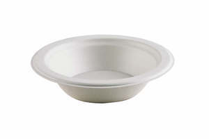 12 oz sugar cane molded fiber bowl (case=1000 bowls)