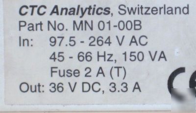 Ctc analytical mn 01-00B auto gc lc hplc power supply