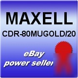 Maxell cdr-80MUGOLD/20 cd r 80 mu gold 20PK slim 32X